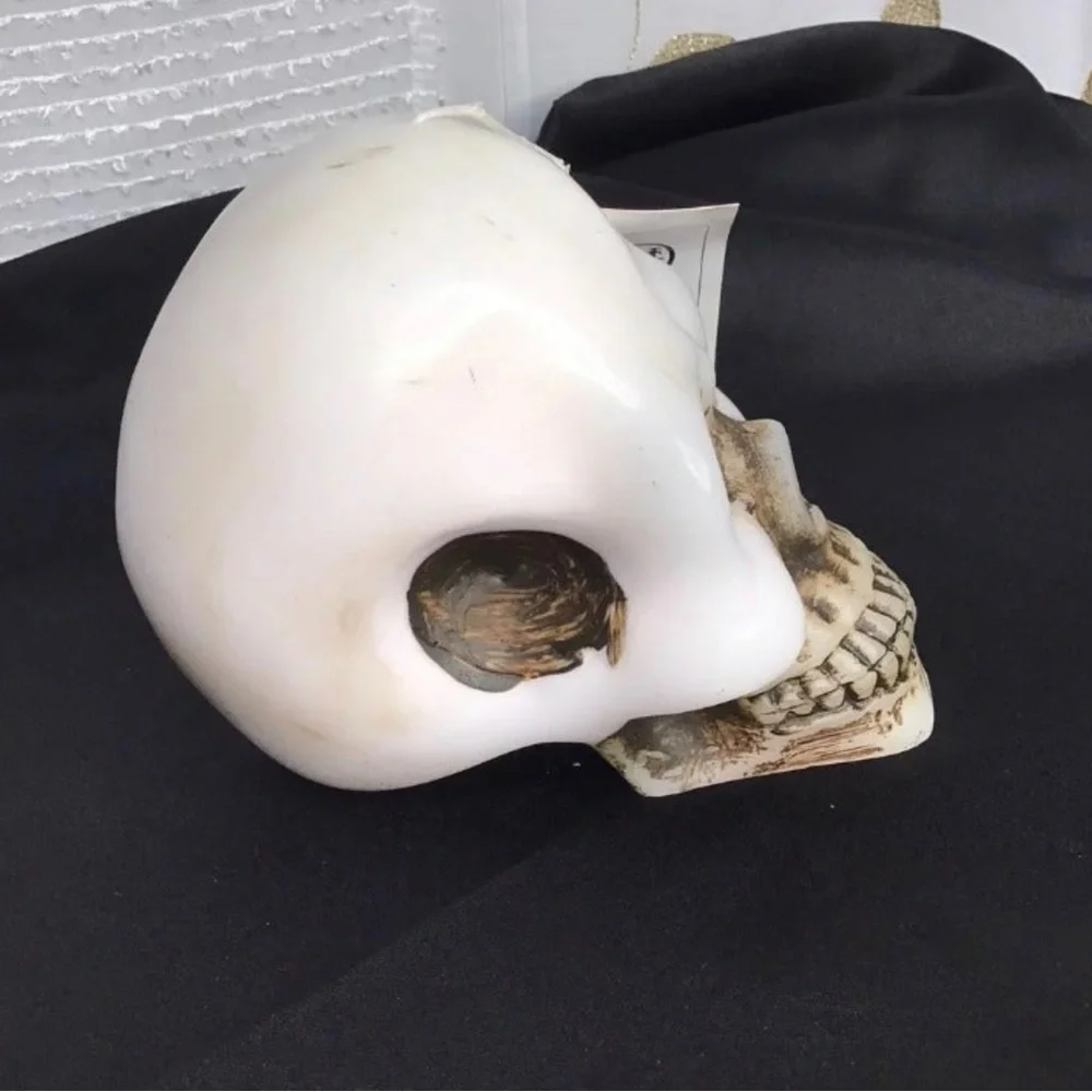 White Bleeding Skull Halloween Decor Candle NEW! Scary Spooky Decor